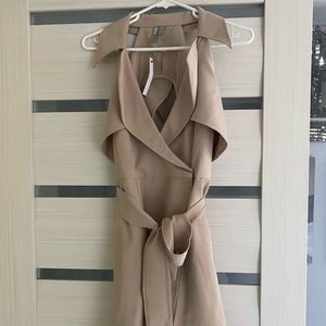 Cream trench dress with open back